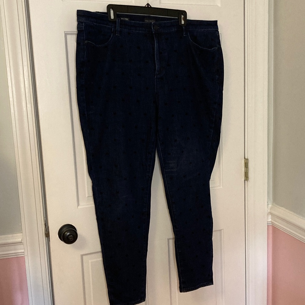 Talbots Dark Wash with velvet bow details Jeans 20W plus